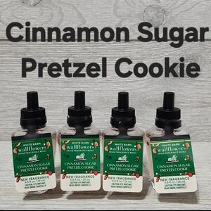 Bath & Body Works White Barn Cinnamon Sugar Pretzel Cookie Wallflowers Refill X4